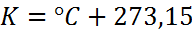 fórmula para convertir Celsius a Kelvin