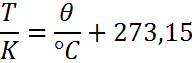 fórmula correcta para convertir grados Celsius a Kelvin