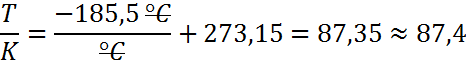 ejemplo de uso de fórmula correcta para convertir grados Celsius a Kelvin