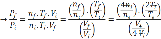 resultado de ley combinada de los gases ejemplos