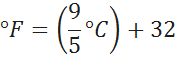 Fórmula para convertir grados Celsius a Fahrenheit