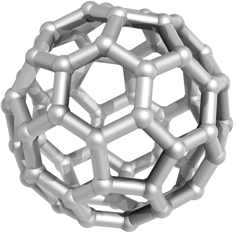 El fulereno C60 es un ejemplo de una molécula homonuclear de carbono.