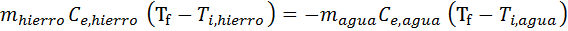Ejemplo de cálculo de la temperatura final a partir de la capacidad calorífica