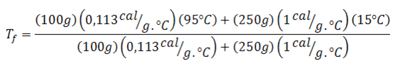 Ejemplo de cálculo de la temperatura final a partir de la capacidad calorífica