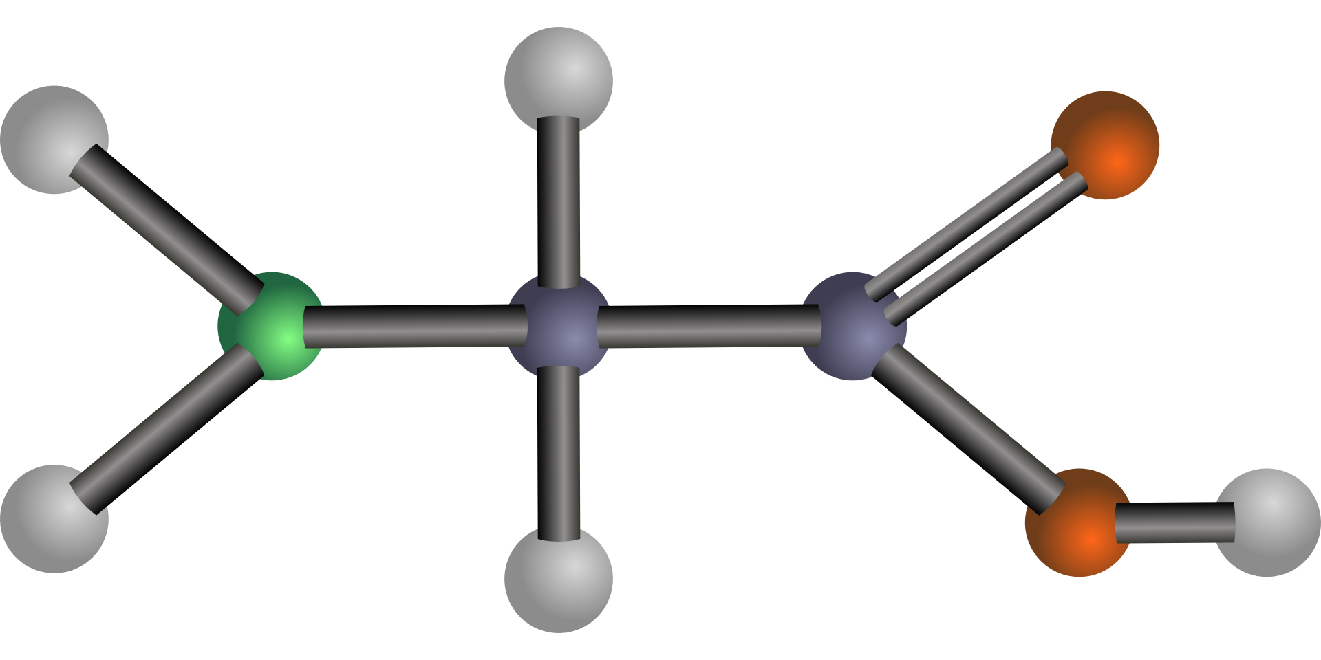 Molécula del aminoácido glicina