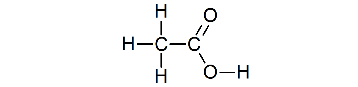 Fórmula química del ácido acético (vinagre)