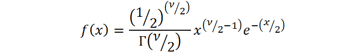 Distribución de probabilidad de la distribución chi cuadrado, ji cuadrado o χ2