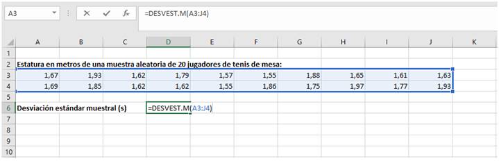 Practica el cálculo de la desviación estándar muestral