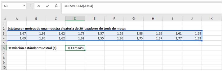 Practica el cálculo de la desviación estándar muestral